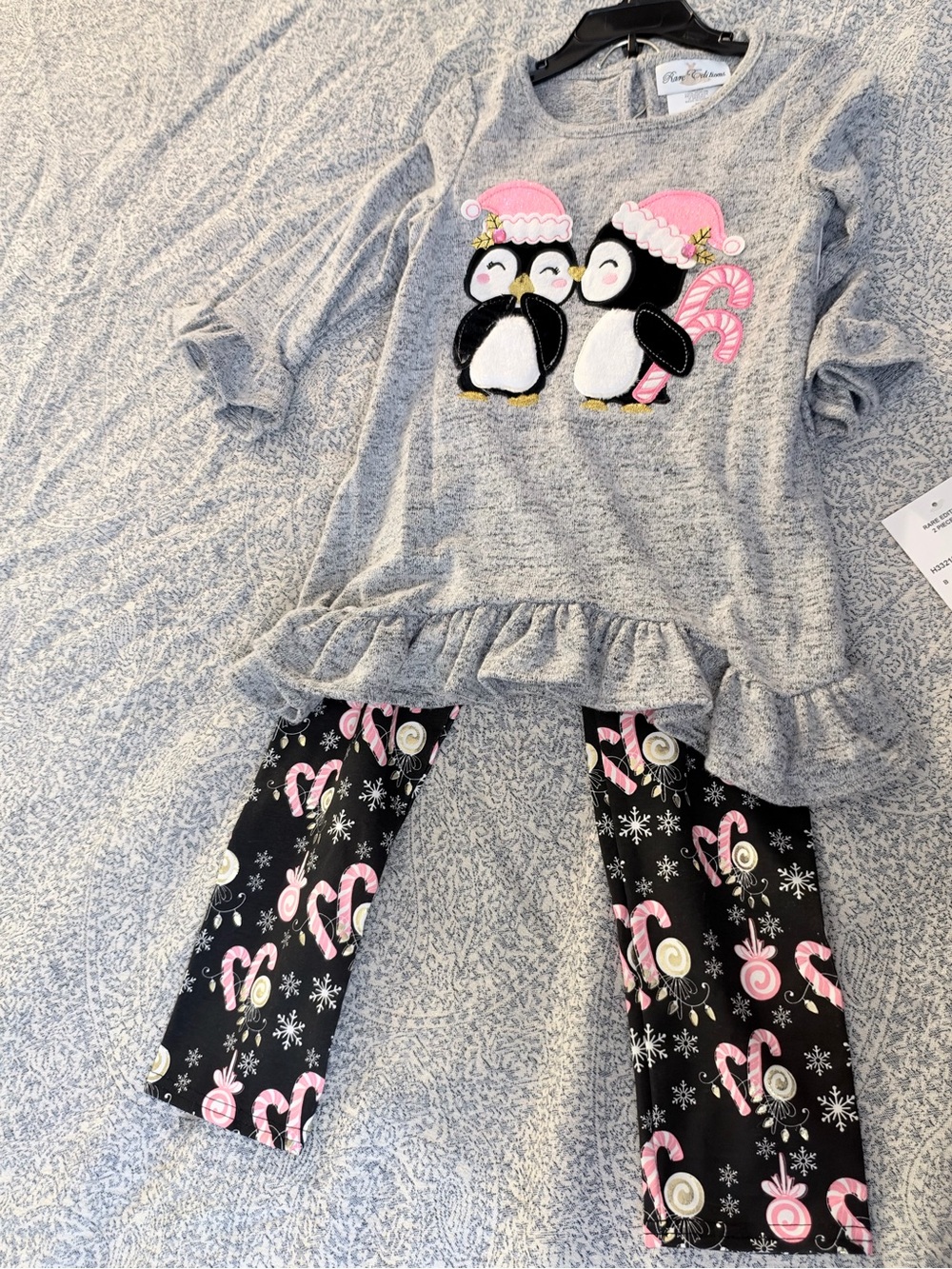 Rare Editions Girls Size 6 Christmas Penguin 2 Piece Outfit NWT